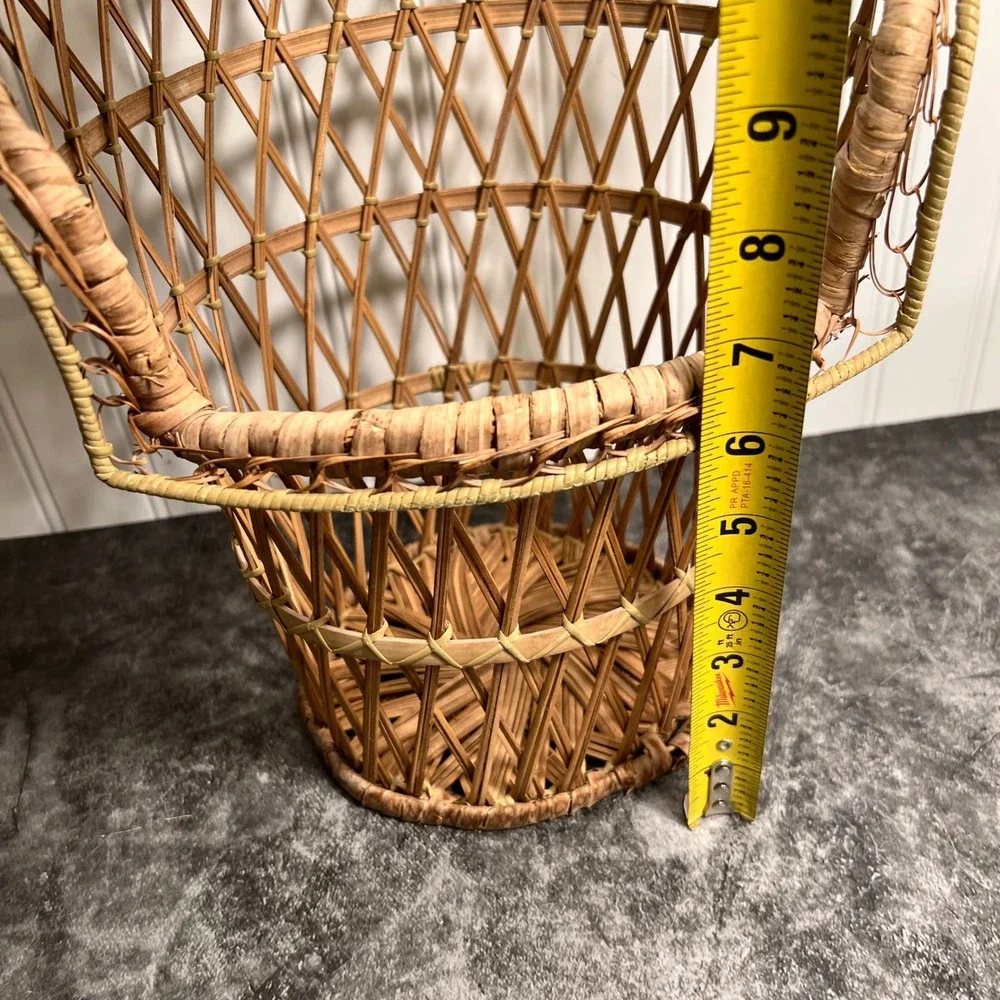 Vintage Wicker Planter Basket | Boho Cottage